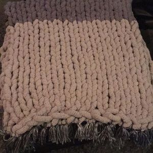 Hand knitted throw